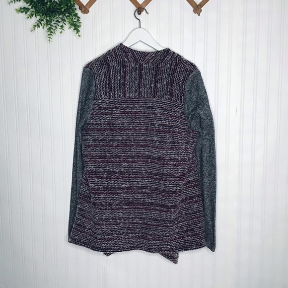 Lucky Brand gray wool blend open cascading sweater size Large - Picture 8 of 14